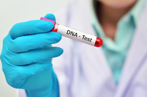 Test tube with blood sample for DNA test